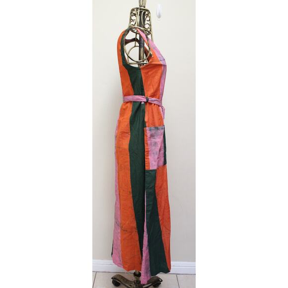 Osei Duro Carmine Torium Multicolor Waist Tie Linen Dress Size XS - Picture 3 of 5